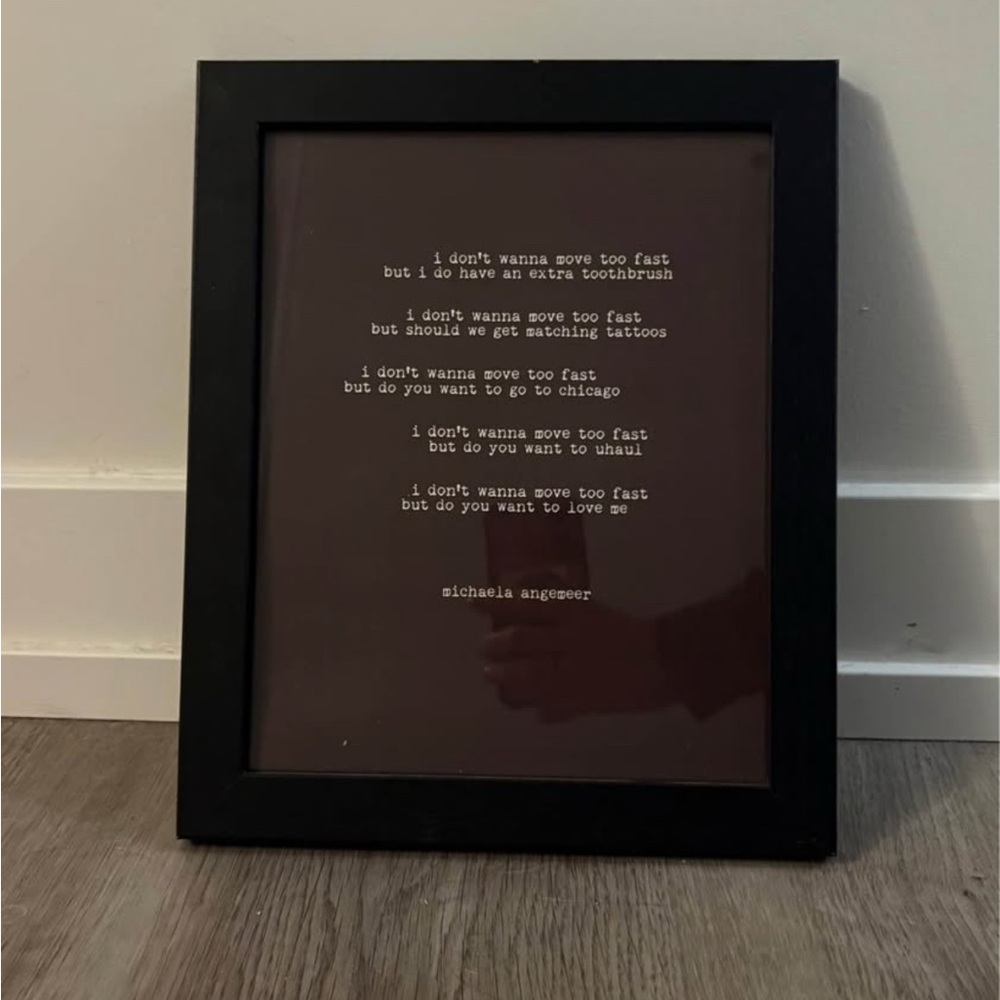 Michaela Angemeer Poem Wall Art Poetry Framed